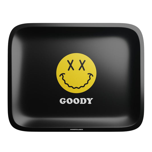 Goody Glass Rolling Tray Small Goody Glass Big Face Black Rolling Tray