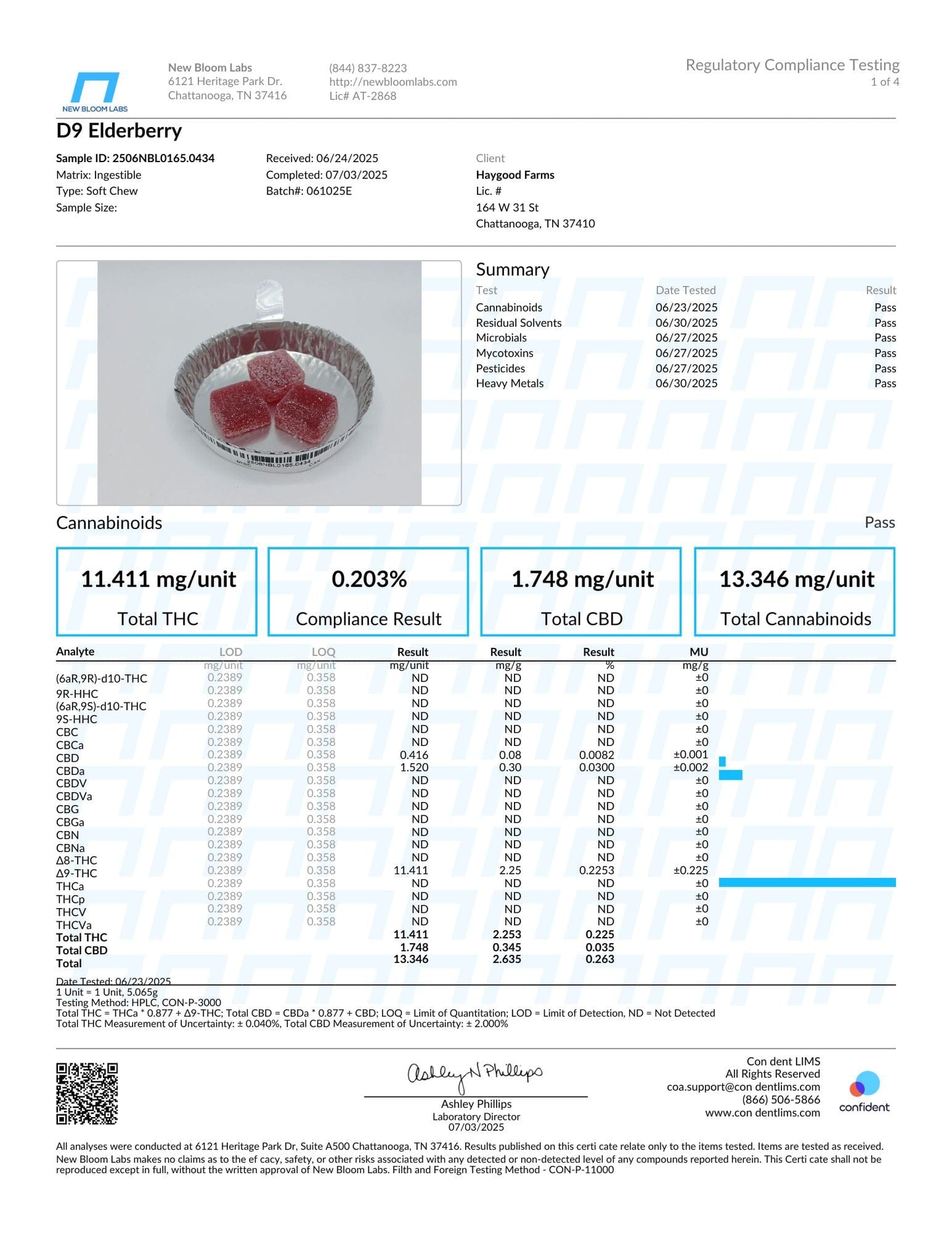 Haygood Farms D9 THC Live Resin Gummies - Indica - Elderberry