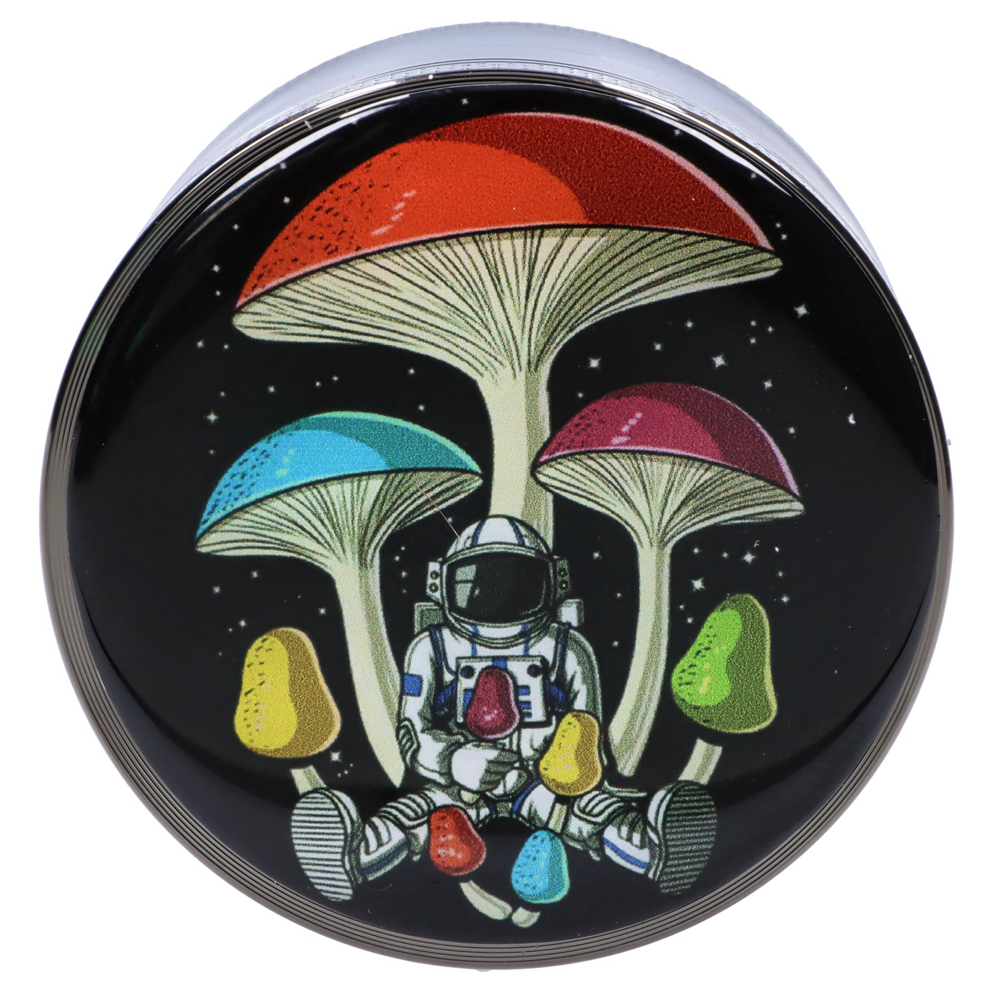 63mm Chrome with Tiny Glowing Mushrooms Grinder
