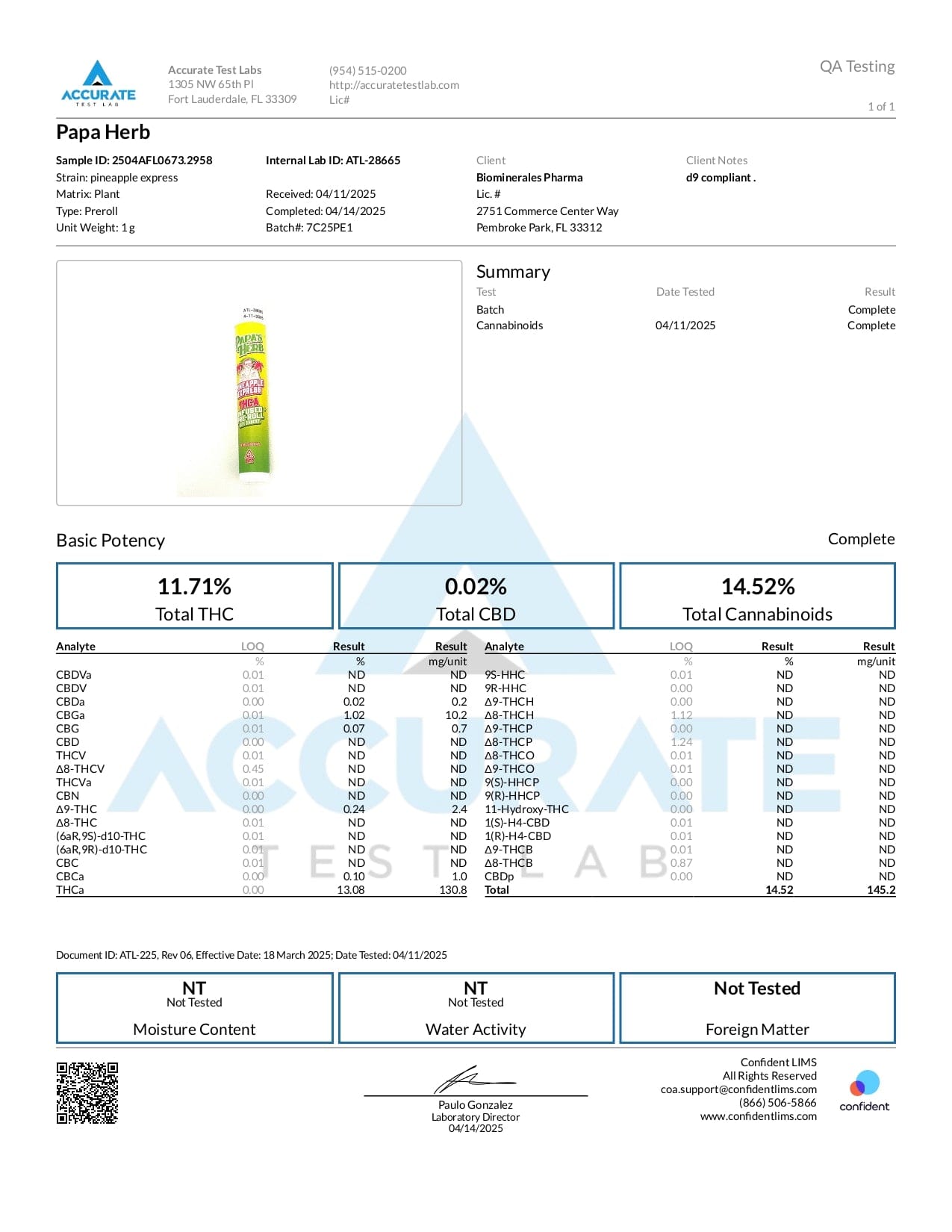 Papa's Herb INFUSED 5 PACK GELATO 33 HYBRID