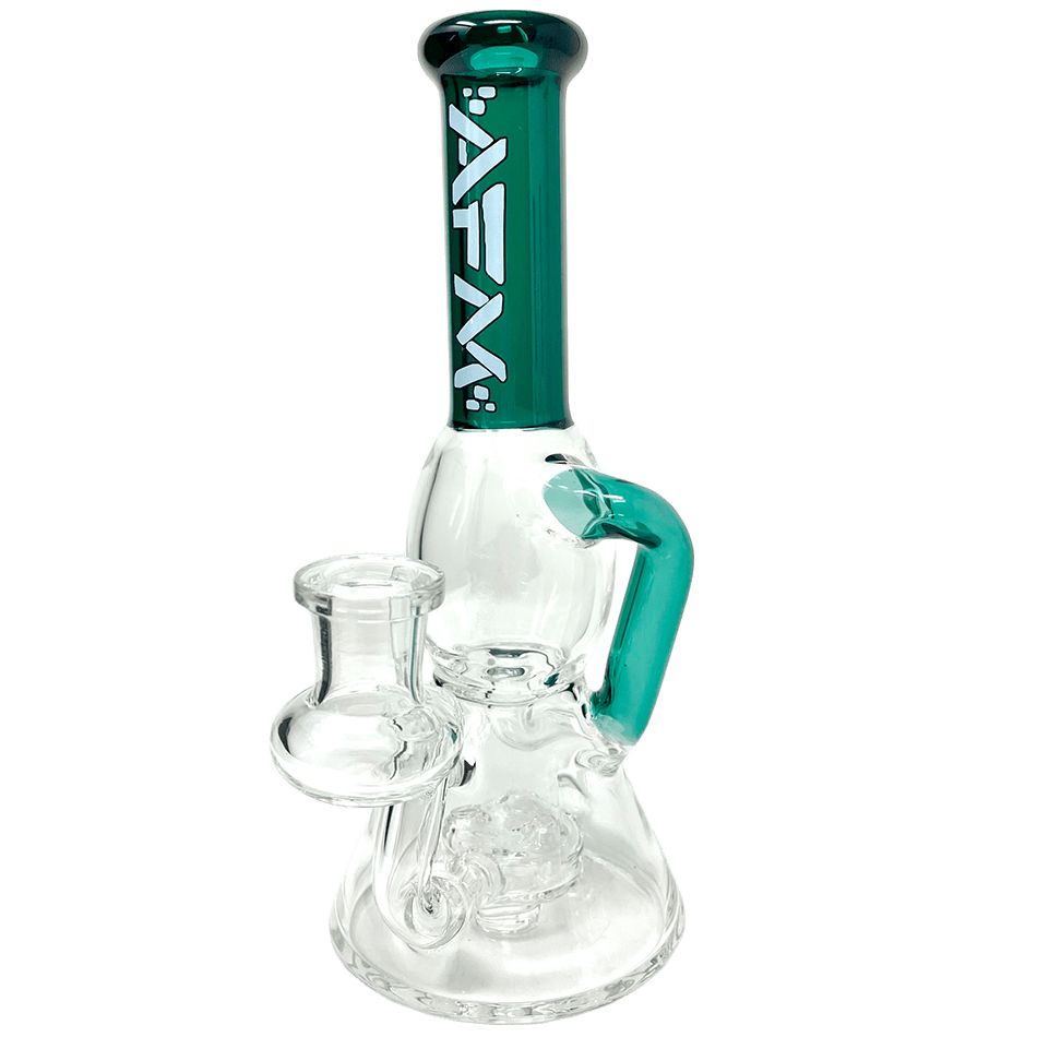 AFM Smoke Dab Rig Teal 8" AFM Bubble Glass Recycler Dab Rig