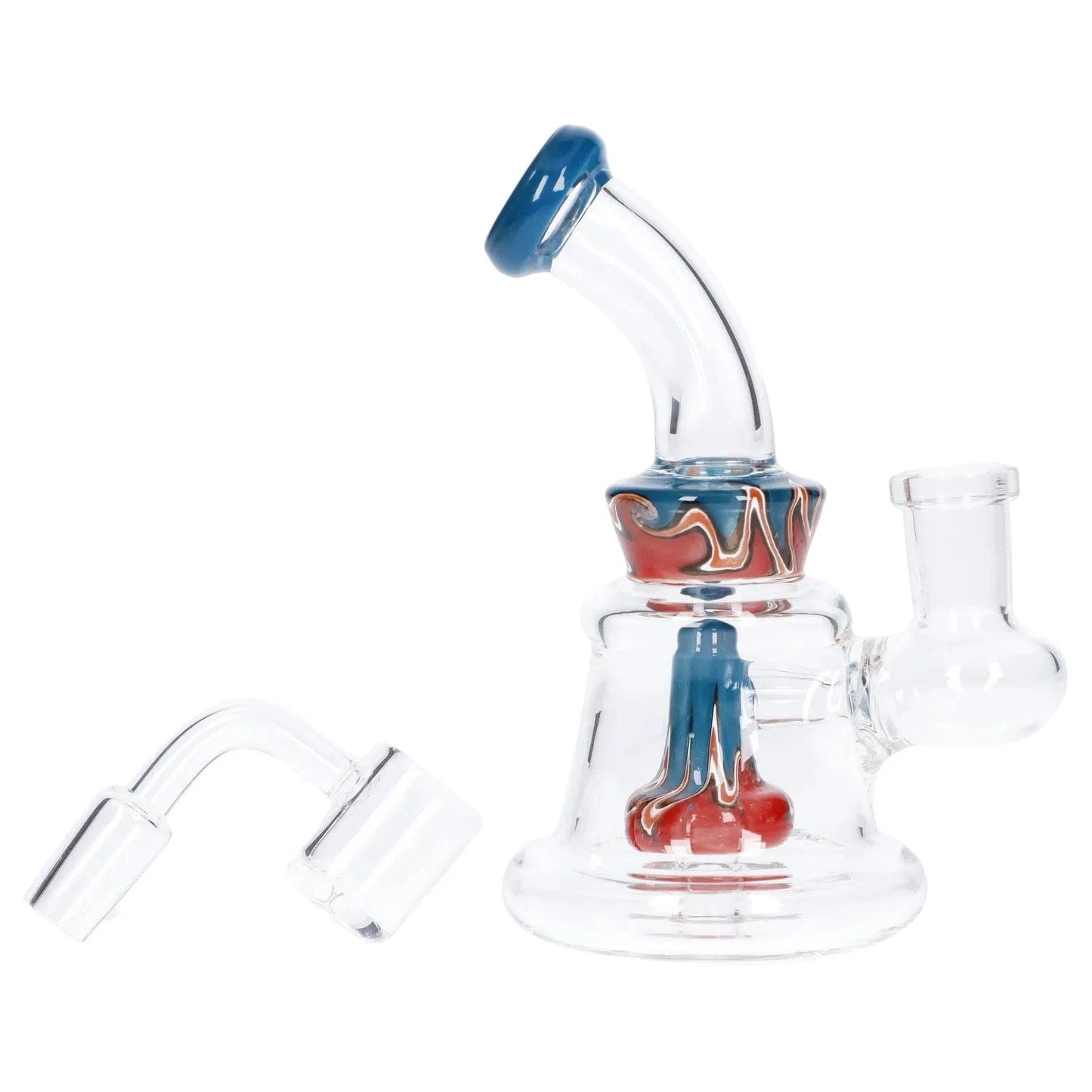 Daily High Club Bong blue Mini Water Pipe with Reversal Glass Showerhead Perc - 5in