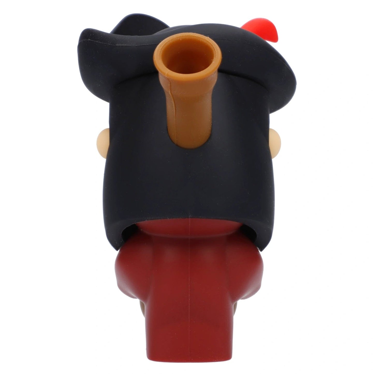 A close-up, angled view of the Blackbeard Pirate Silipipe, showcasing its curved neck and dark color against a plain white background.