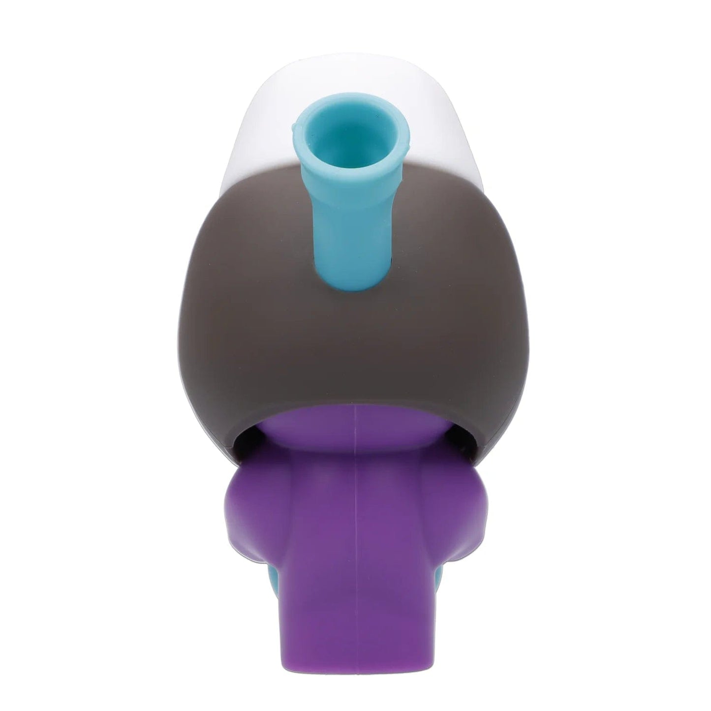 Front view of the Glow in the Dark Sloth Silipipe, featuring a dark-colored, uniquely shaped silicone piece.