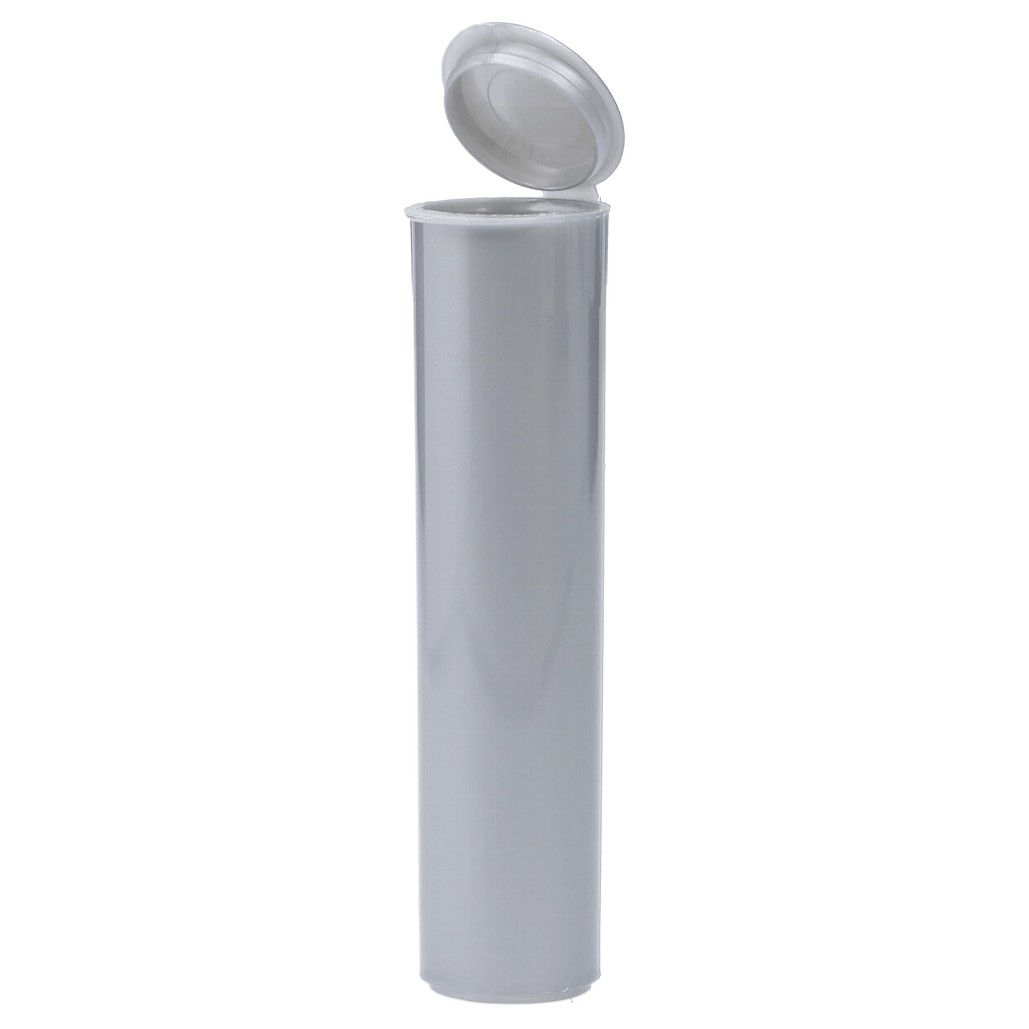 Front view of the “Level Up” Smoking Box, a clear cylindrical container with a slightly angled perspective.