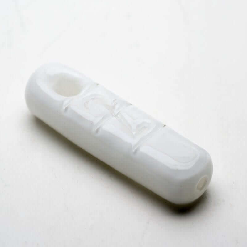 A close-up, angled view of the Xany Hand Pipe, showcasing its compact size and smooth design against a plain white background.