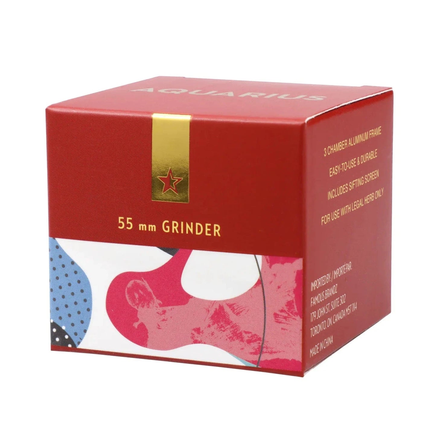 Famous Design Grinder Famous Design-Aquarius Aluminum 3 Stage Grinder-Aqua