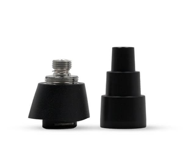 A stack of three black G Pen Elite Water ‘Peace’ Adapters are shown in a close-up, angled view against a neutral background.