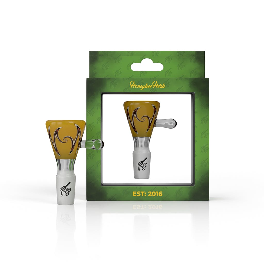 Front view of the MARTINI FLAME WIG WAG FLOWER BOWL, a colorful glass piece with a unique floral shape, against a plain white background.