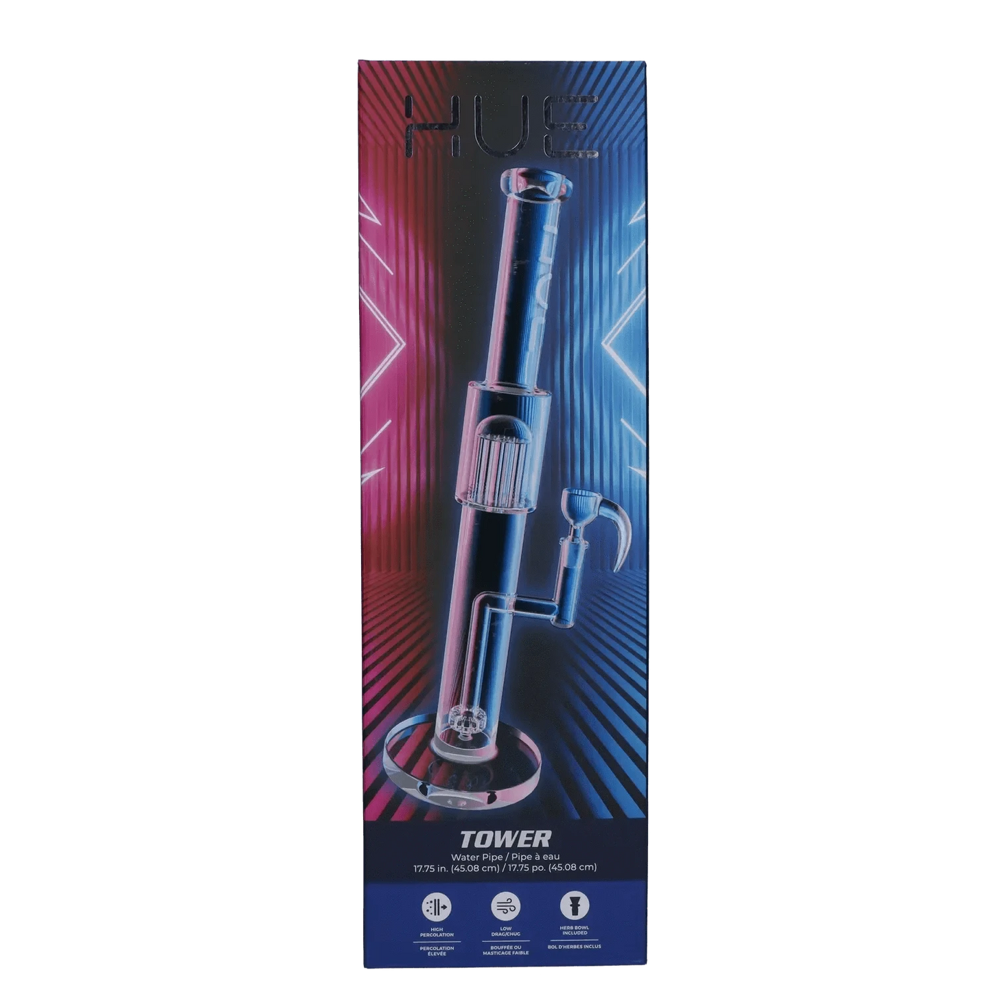 Hue Bong Tower Water Pipe Clear - 17.75"