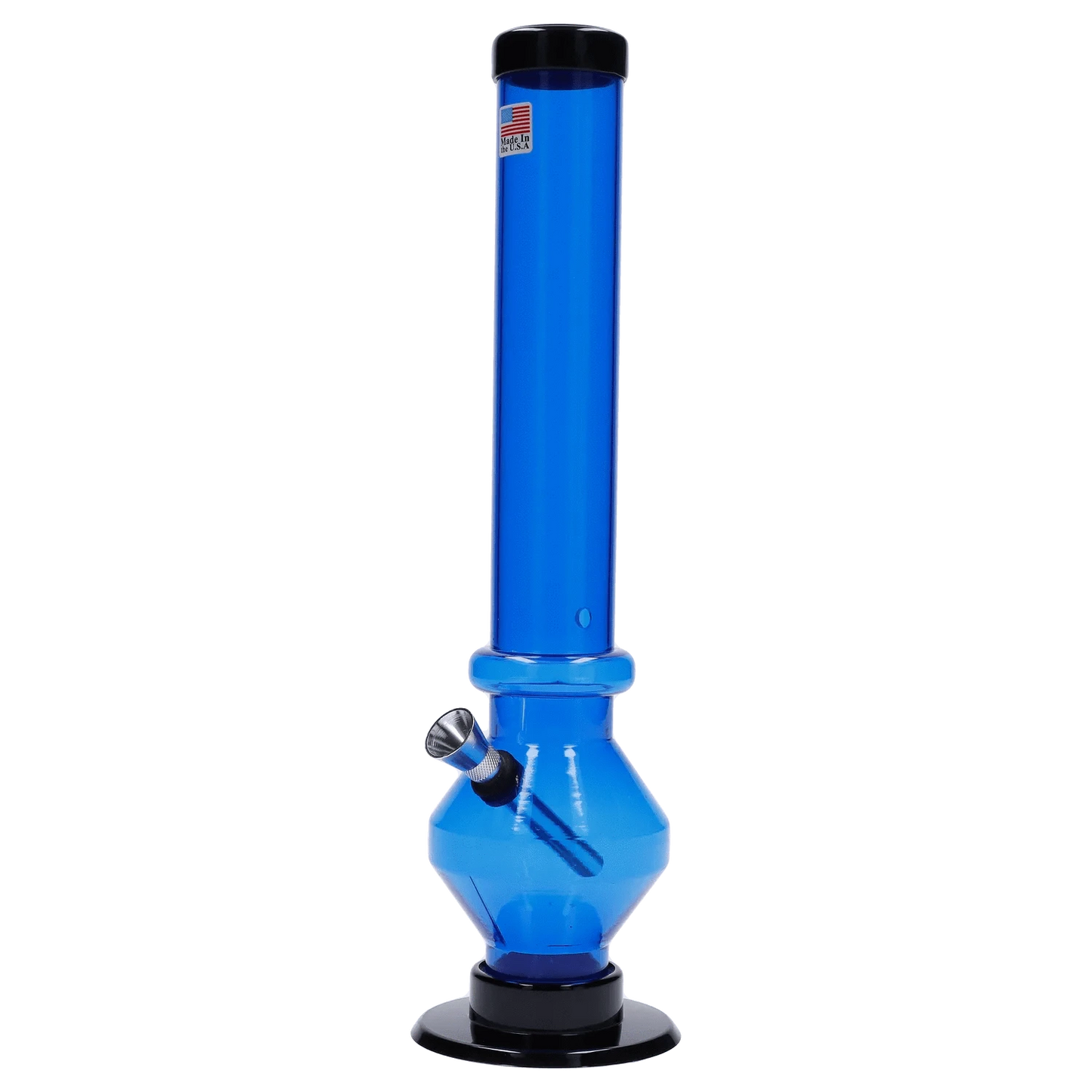 JM Plastic Water Pipe Dark Blue JM Plastics Diamond Base with Carb Hole Water Pipe - 12 in.