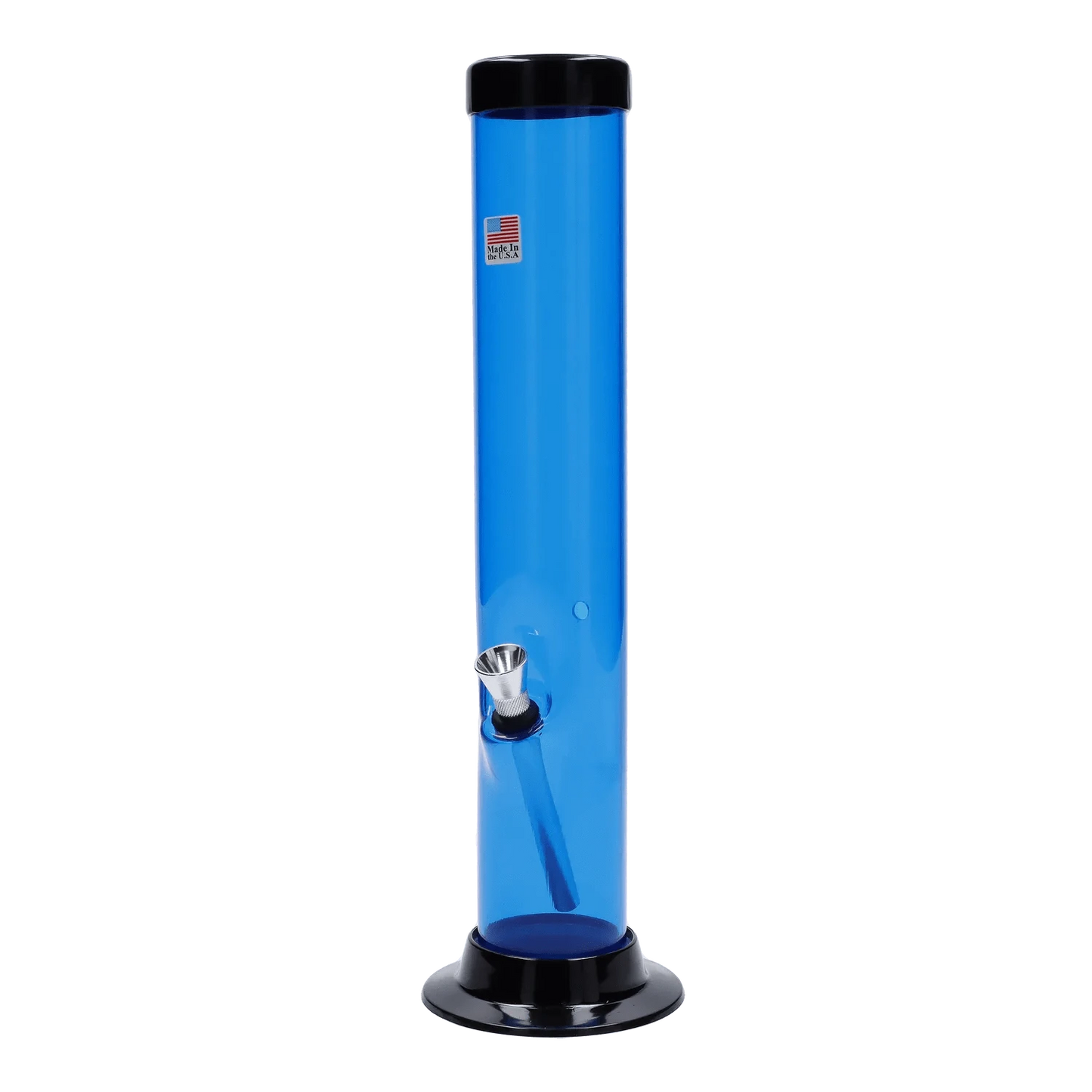 JM Plastic Water Pipe Dark Blue JM Plastics Large Straight Tube with Carb Hole Acrylic Water Pipe - 12 in.