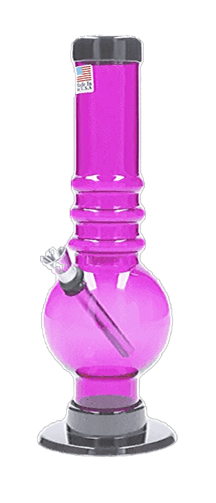 JM Plastic Water Pipe Dark Purple JM Plastics Bubble Base with Grip Acrylic Water Pipe - 9 in.