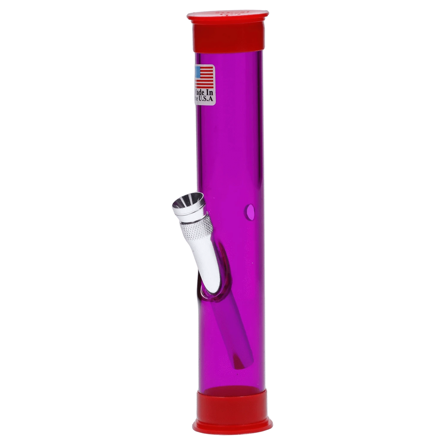 JM Plastic Water Pipe Dark Purple JM Plastics Straight Tube with Carb Hole Acrylic Water Pipe