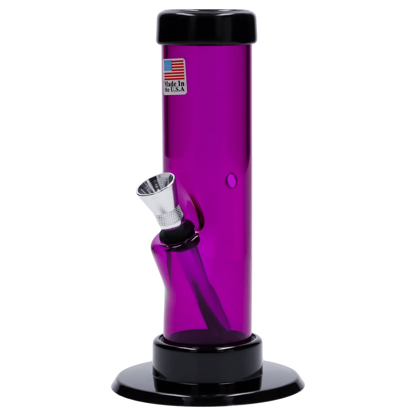 JM Plastic Water Pipe JM Plastics Mini Straight Tube with Carb Hole Acrylic Water Pipe - 6 in.