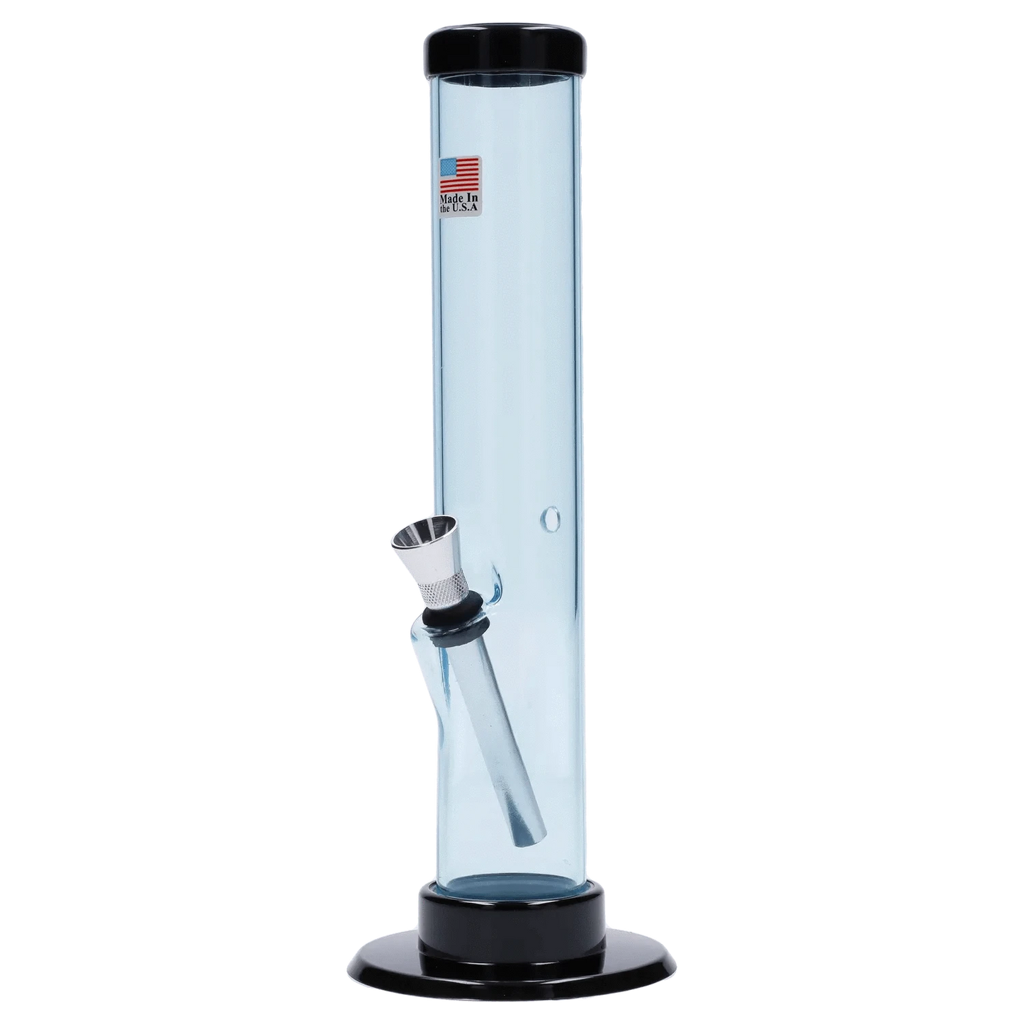 JM Plastic Water Pipe Light Blue JM Plastics Straight Tube with Carb Hole Acrylic Water Pipe - 9 in.