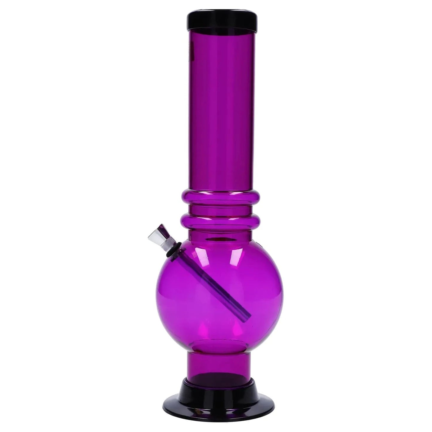 JM Plastic Water Pipe Purple JM Plastics Large Bubble Base with Grip Acrylic Water Pipe - 12 in.