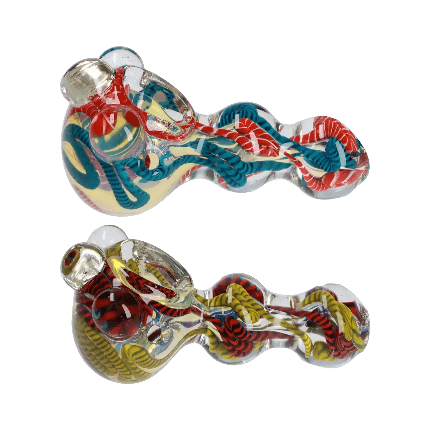 Daily High Club Handpipe Twisty Color Marble Spoon Pipe - 4.5 in.