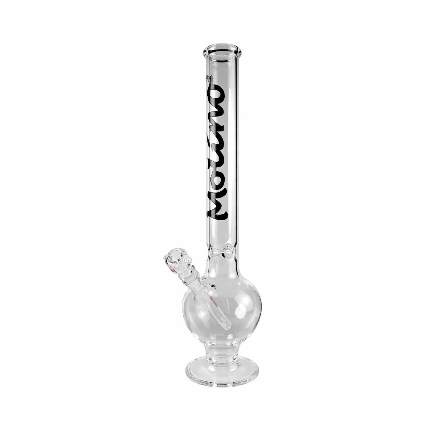 A straight-on view of the New York Straight Tube Bong, showcasing its clear glass construction and simple cylindrical shape.