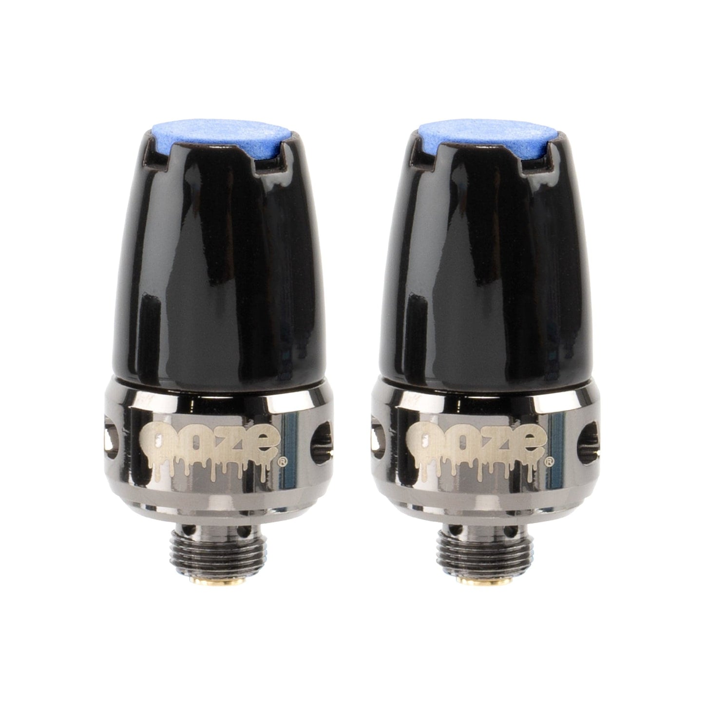 A close-up of the Duplex 2 Replacement XL Nectar Tip 2-Pack, showing the two matching, black tips angled against a plain white background.