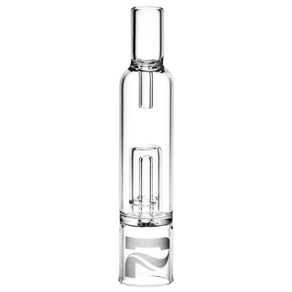 The APX Wax / Volt V3 Water Bubbler Attachment is shown in a close-up, angled view of the clear glass bubbler.