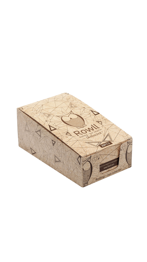 Front view of the All in One Rolling Paper Kit w/ Grinder - Unbleached, showing the branded packaging with a minimalist design.