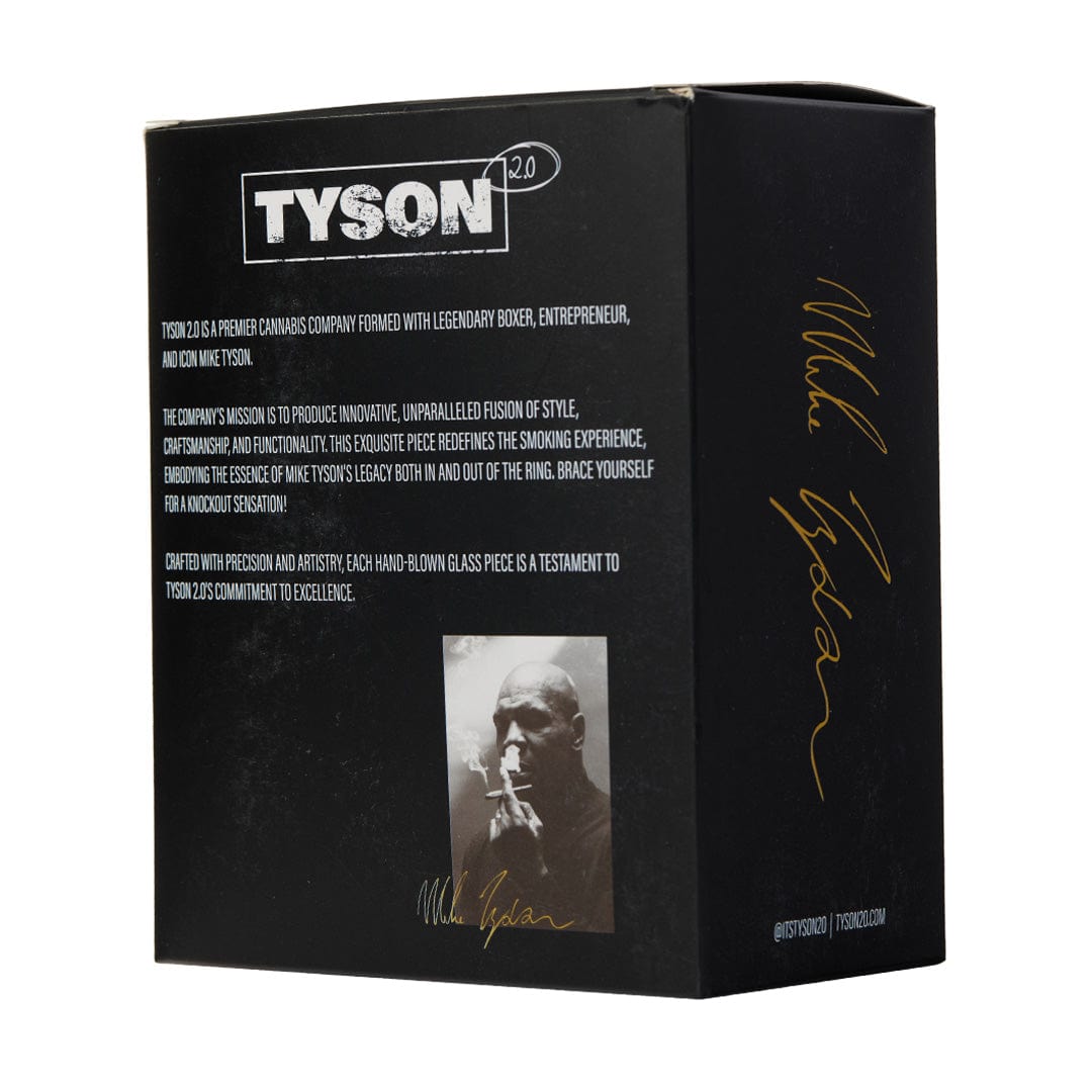 The Tyson Upper Cut Bubbler is showcased in a studio shot with bold branding and a sleek, modern design.