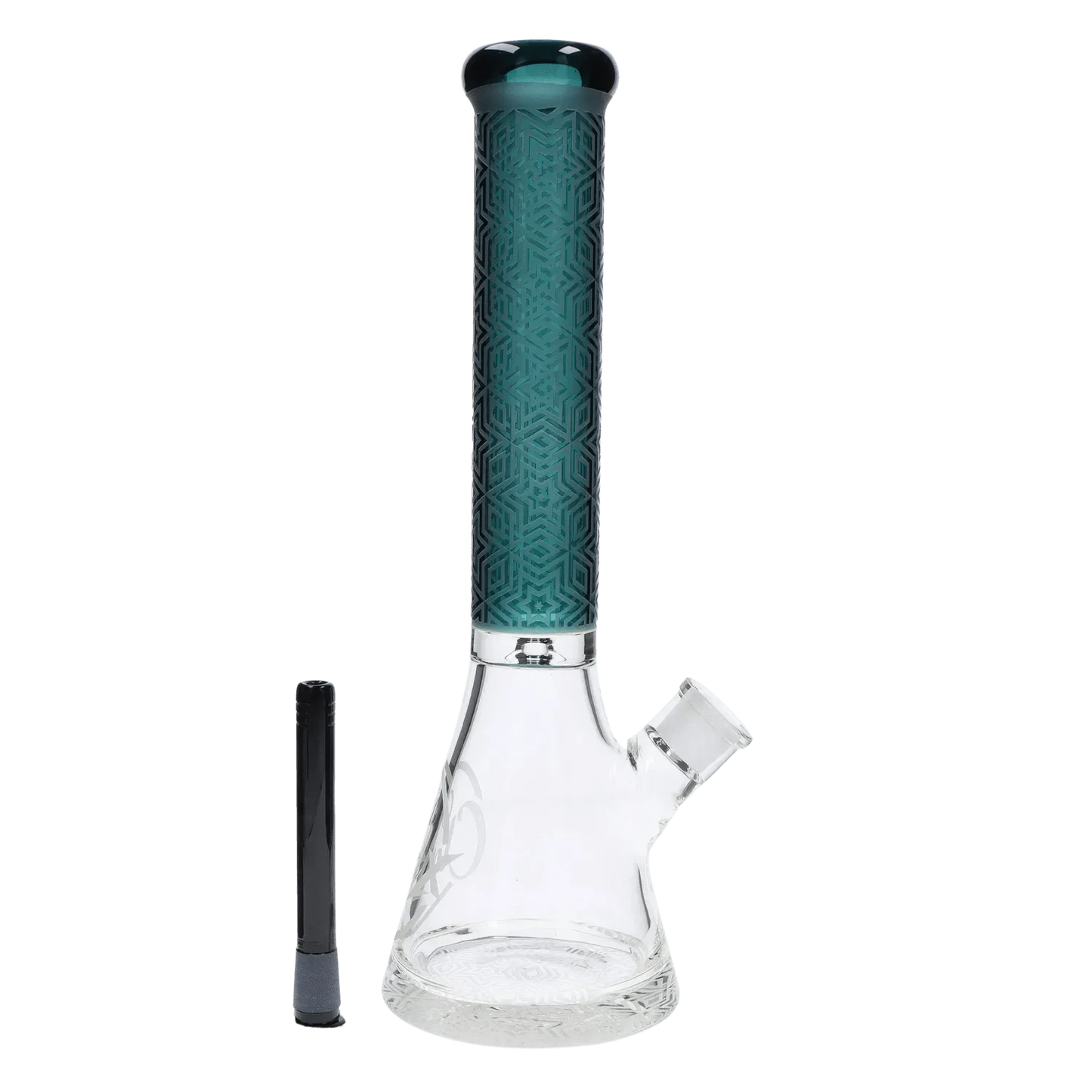 Daily High Club Patterned Printed w/ Coloured Tube Beaker - Green - 14 in.