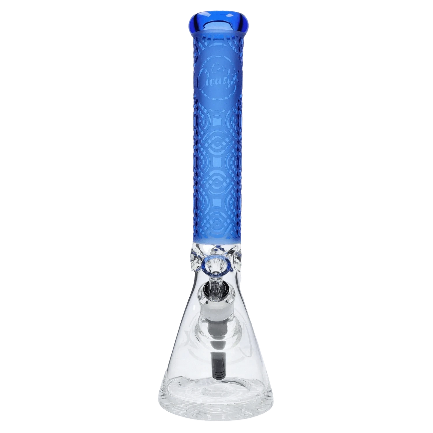 Daily High Club Patterned Printed w/ Coloured Tube Beaker - Milky Blue - 14 in.