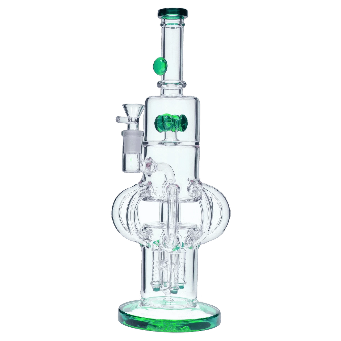 DHC Generic Water Pipe Green DHC Tube-ular with Dual Perc Water Pipe - 14 in.
