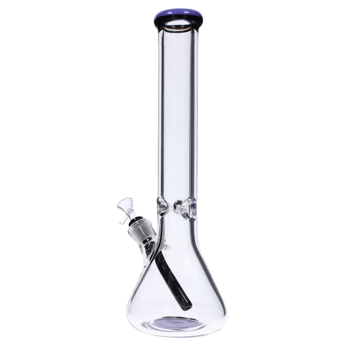 DHC Generic Water Pipe Milky Purple DHC 9mm Beaker with Color Ring Water Pipe - 16 in.