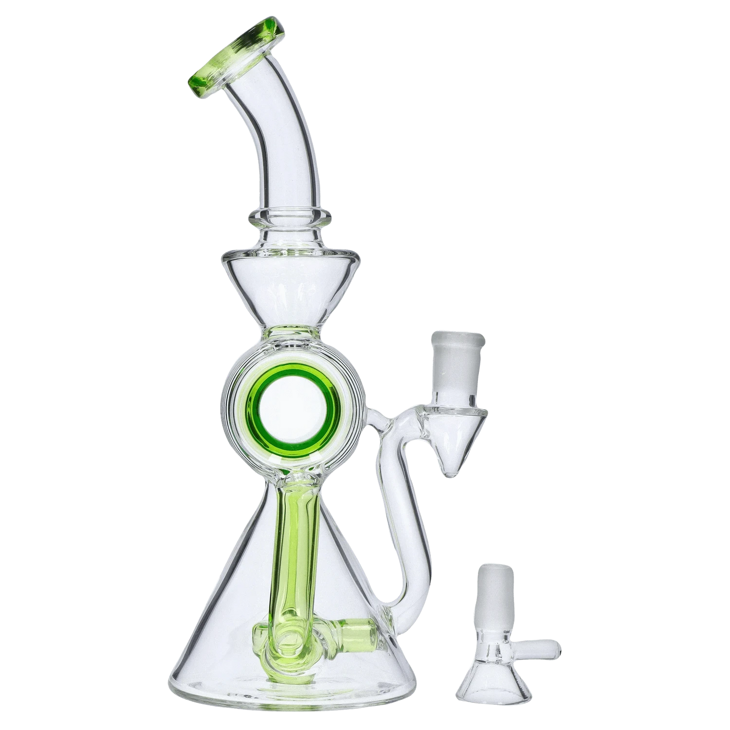 DHC Generic Water Pipe Neon Green DHC Barrel with Circ Perc Water Pipe - 7.5 in.