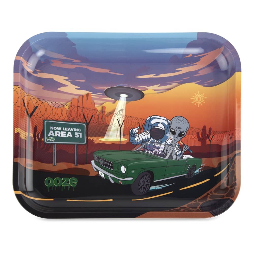 Ooze Rolling Mats and Trays Space Race Rolling Tray - Metal - Large