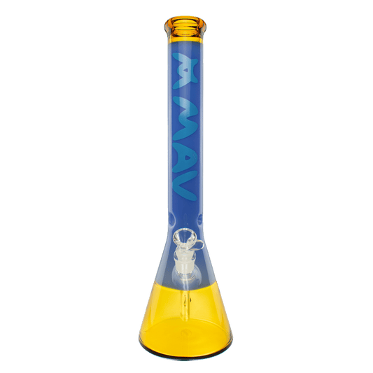 MAV Glass Bong Gold and Lavender 18" Color Float Beaker Bong