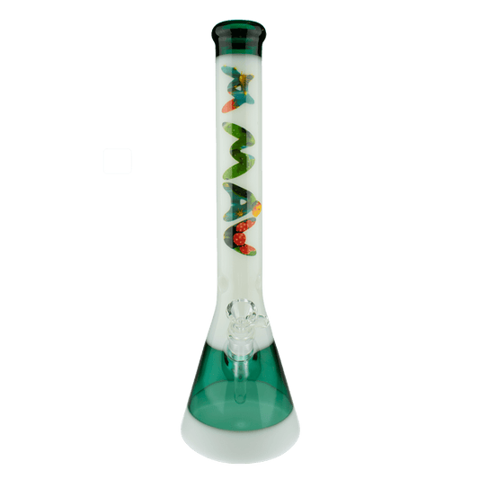 MAV Glass Bong 18" Cactus Teal & White Beaker Bong