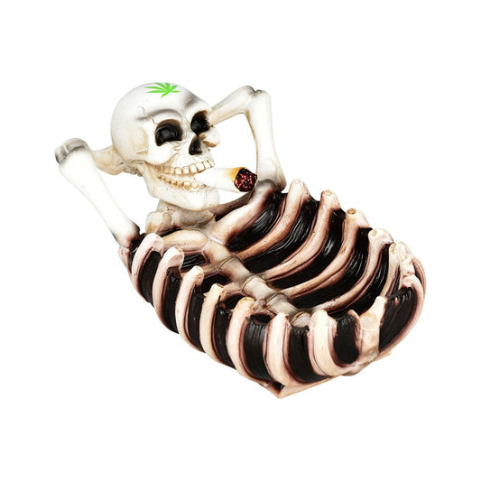 Gift Guru Smoking Skeleton Ashtray - 5.5"x3.5"