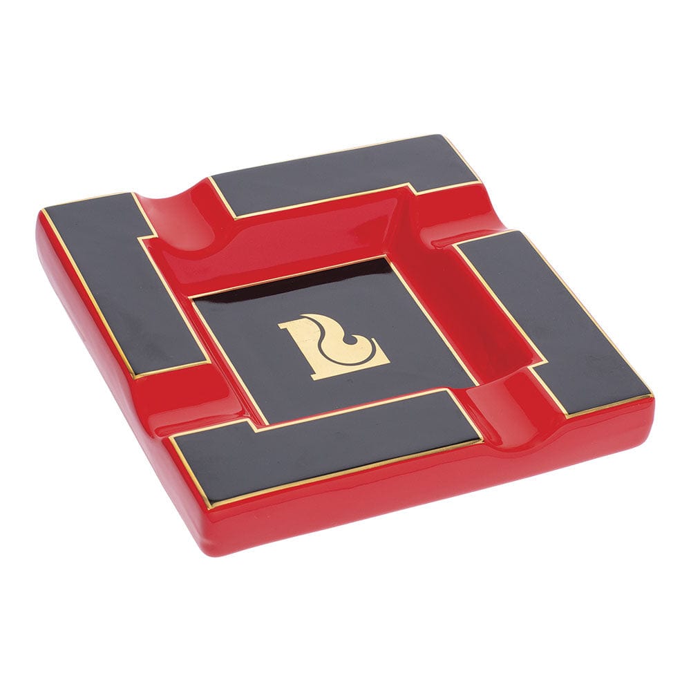 Lucienne Ashtray Red Framed Square Ceramic Cigar Ashtray | 7.5"