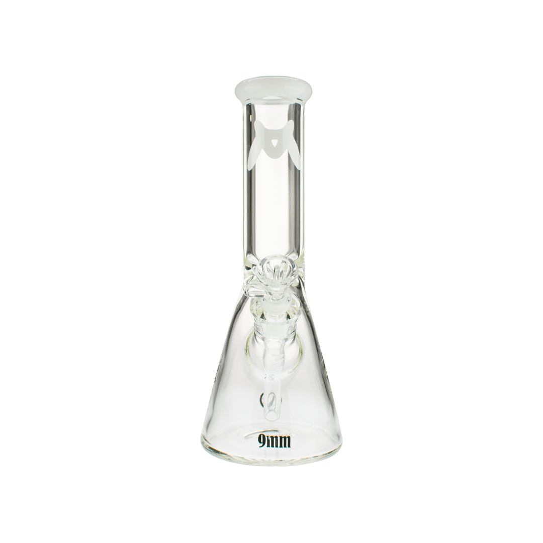 MAV Glass Bong White 12" 9mm Thick Classic Beaker Bong