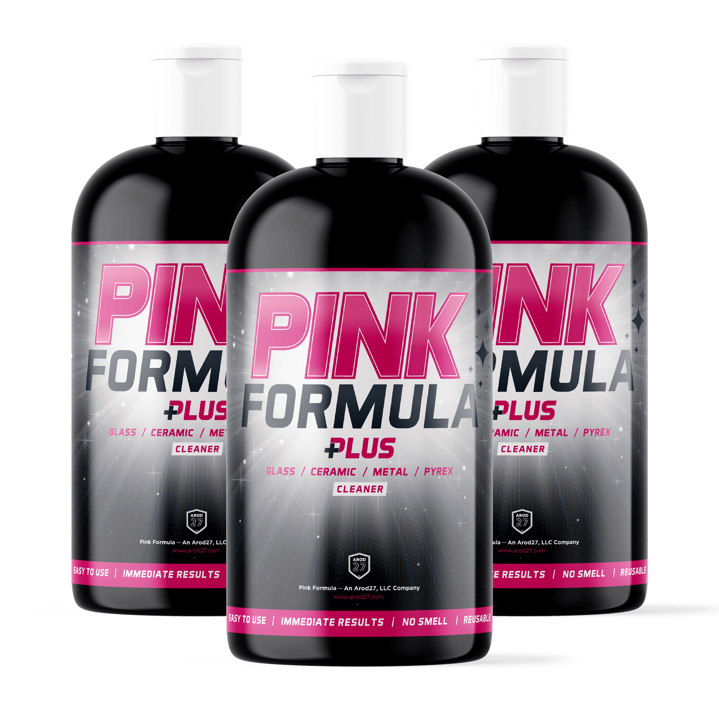 Pink Formula Glass Cleaner 3 Pack Pink Formula + Abrasive Cleaner - Bubble Gum Scent- 16oz