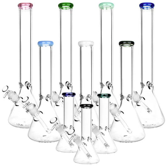 Gift Guru Extra Large Classic Glass Beaker Light Water Pipe | 14mm F | Colors Vary