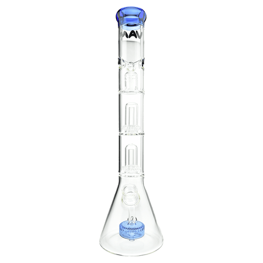MAV Glass Bong Blue Slitted Puck to Double UFO Beaker