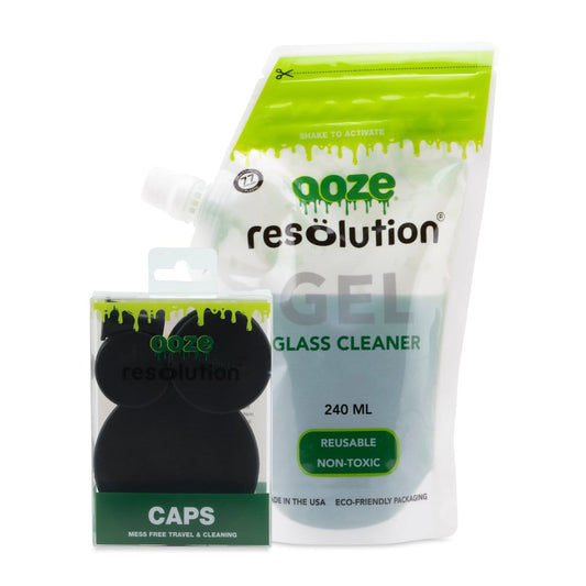 Ooze Resolution Cleaning Products Ooze Resolution Gel Glass Cleaner Kit - 1 Pack 240ml Silicone Caps