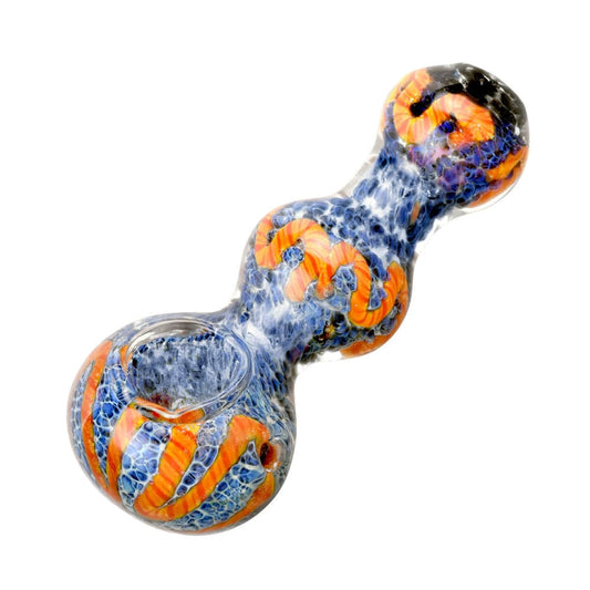 Gift Guru Hand Pipe Fritted Squiggle Spoon Glass Pipe