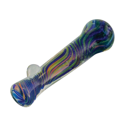 Gift Guru Hand Pipe Multicolor Borosilicate Glass Chillum w/ Twists