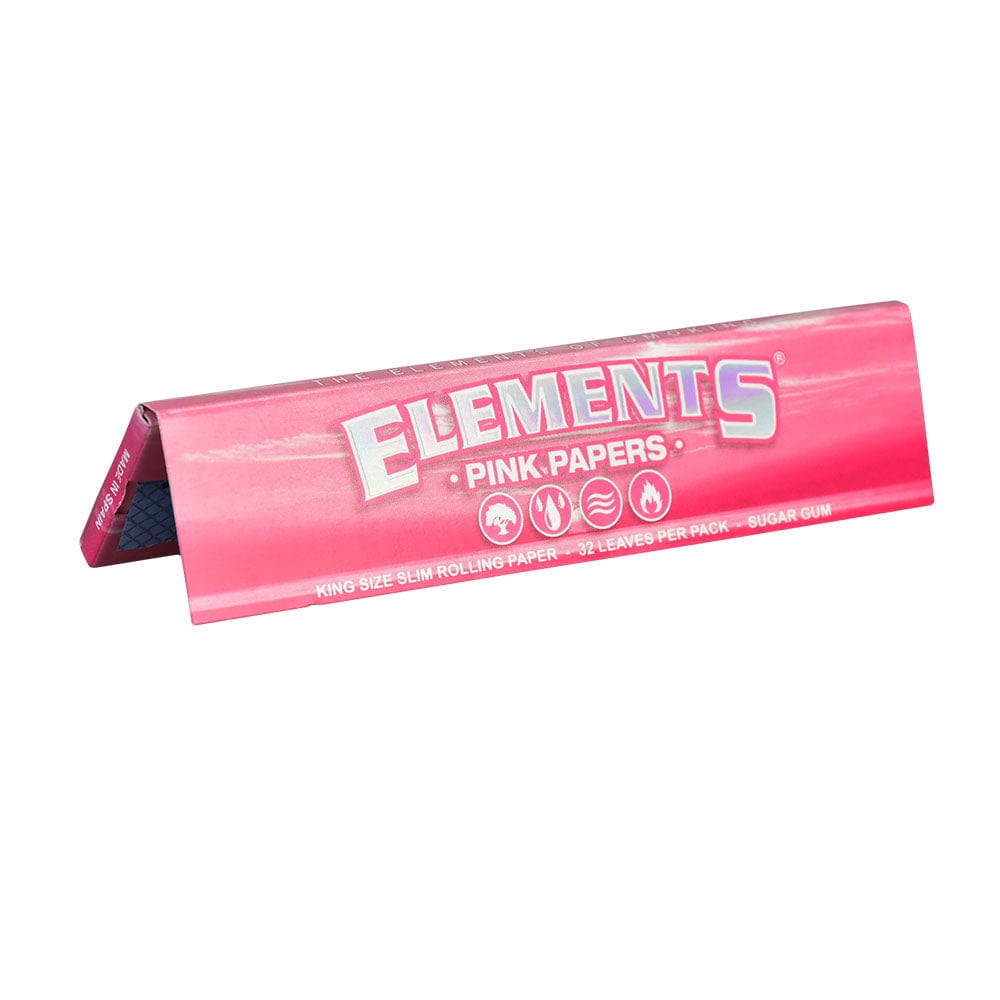 Elements Rolling Papers 50 Piece Display Elements King Size Slim Pink Rolling Papers