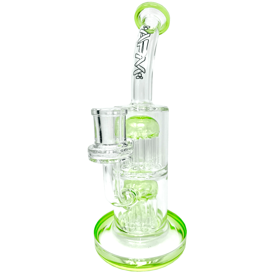 AFM Smoke Bong Lime The Double Charge Rig - 9"