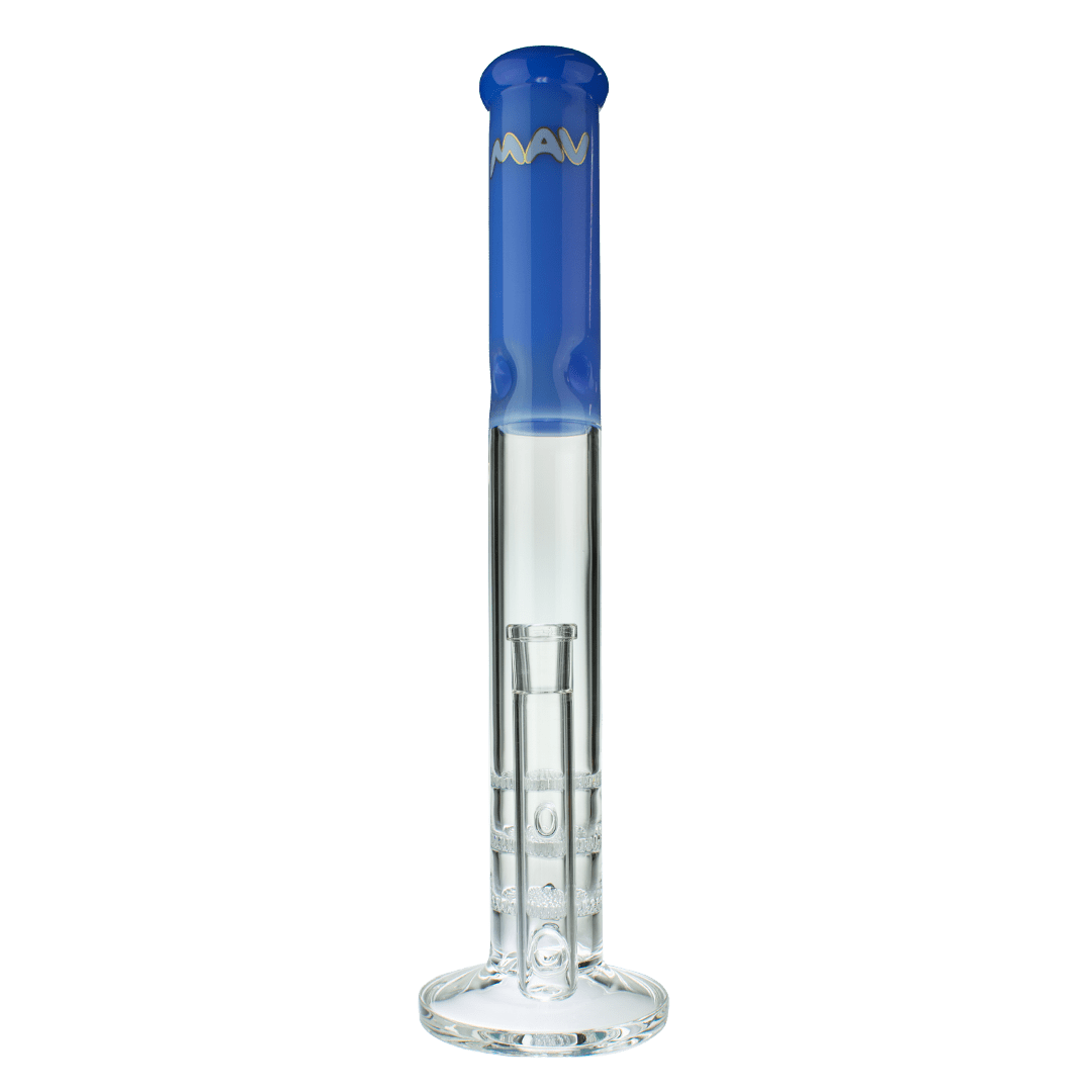 MAV Glass Bong Lavender 17" Triple Honeycomb Straight Tube Bong