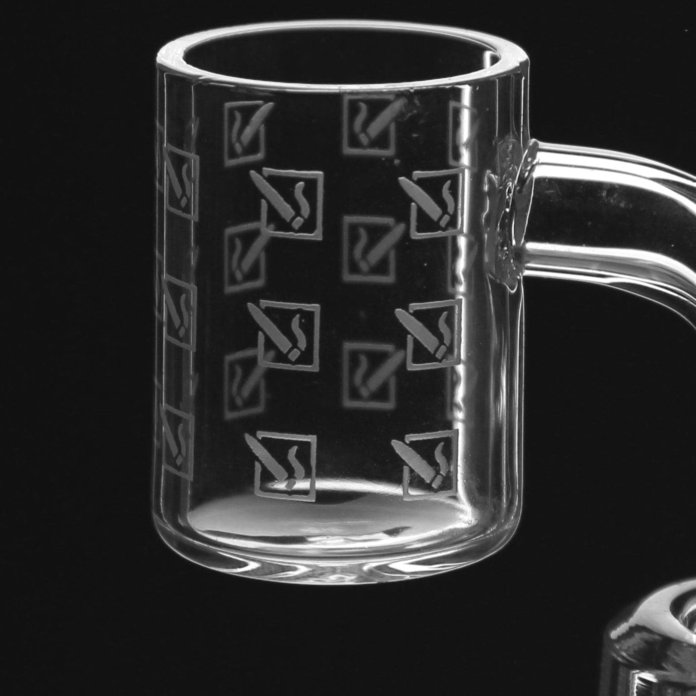 A close-up, angled view of the DHC Originals Doob Patterned Banger, featuring a textured glass design against a dark background.