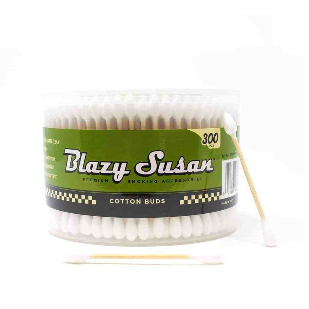 A close-up of the packaging for Blazy Susan Cotton Buds, showing the brand logo and product name against a white background.