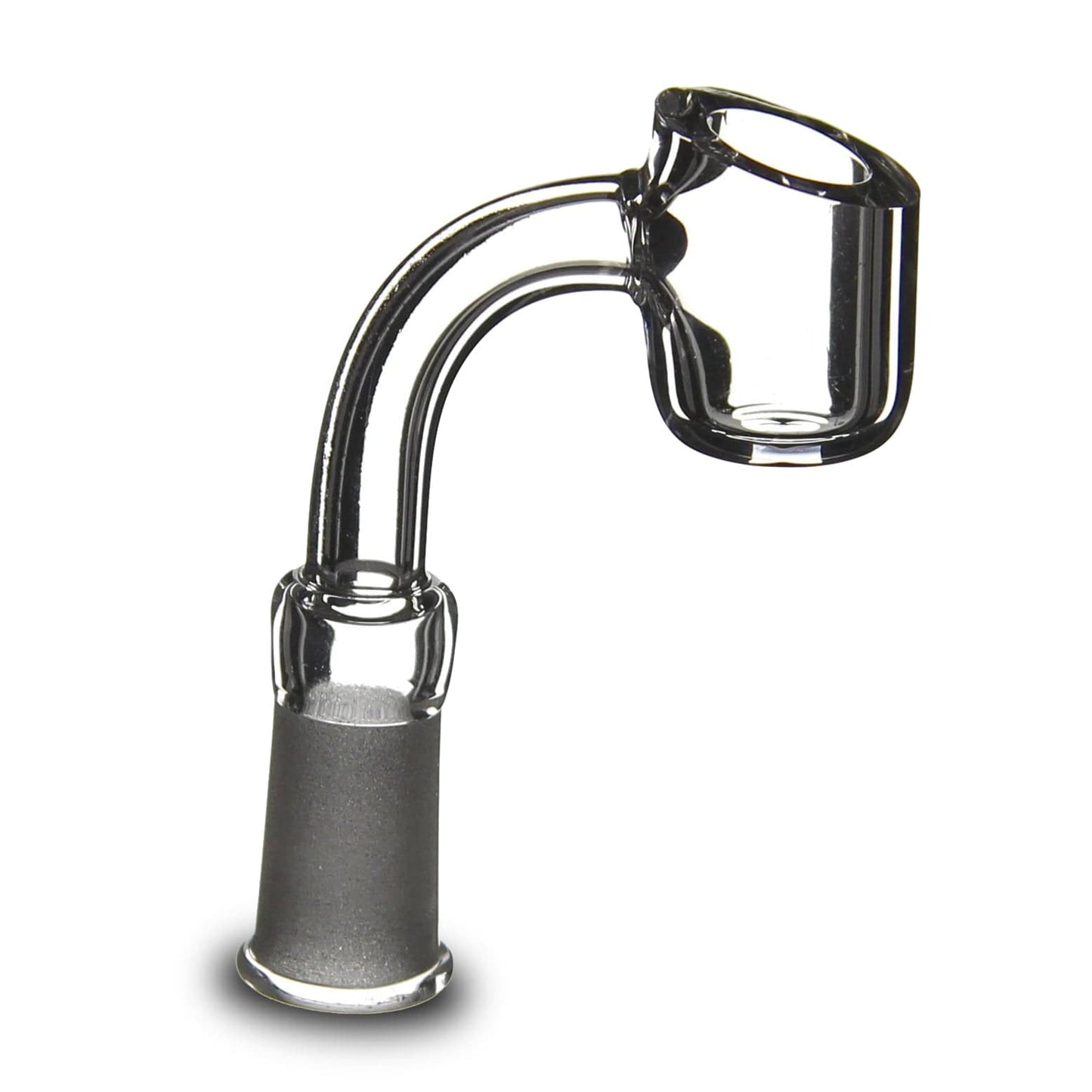 A close-up view of the 10mm Quartz Banger, displaying its clear quartz construction and rounded bowl design.